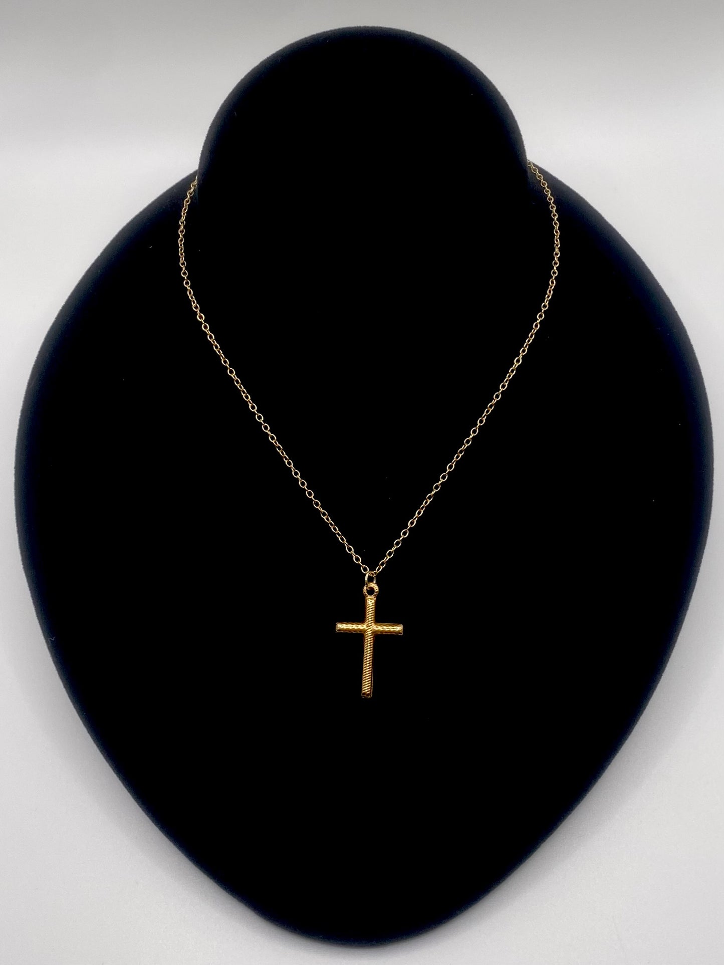Classic Gold Cross Necklace - Sun