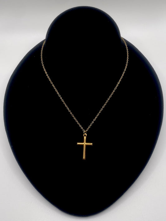 Classic Gold Cross Necklace - Sun