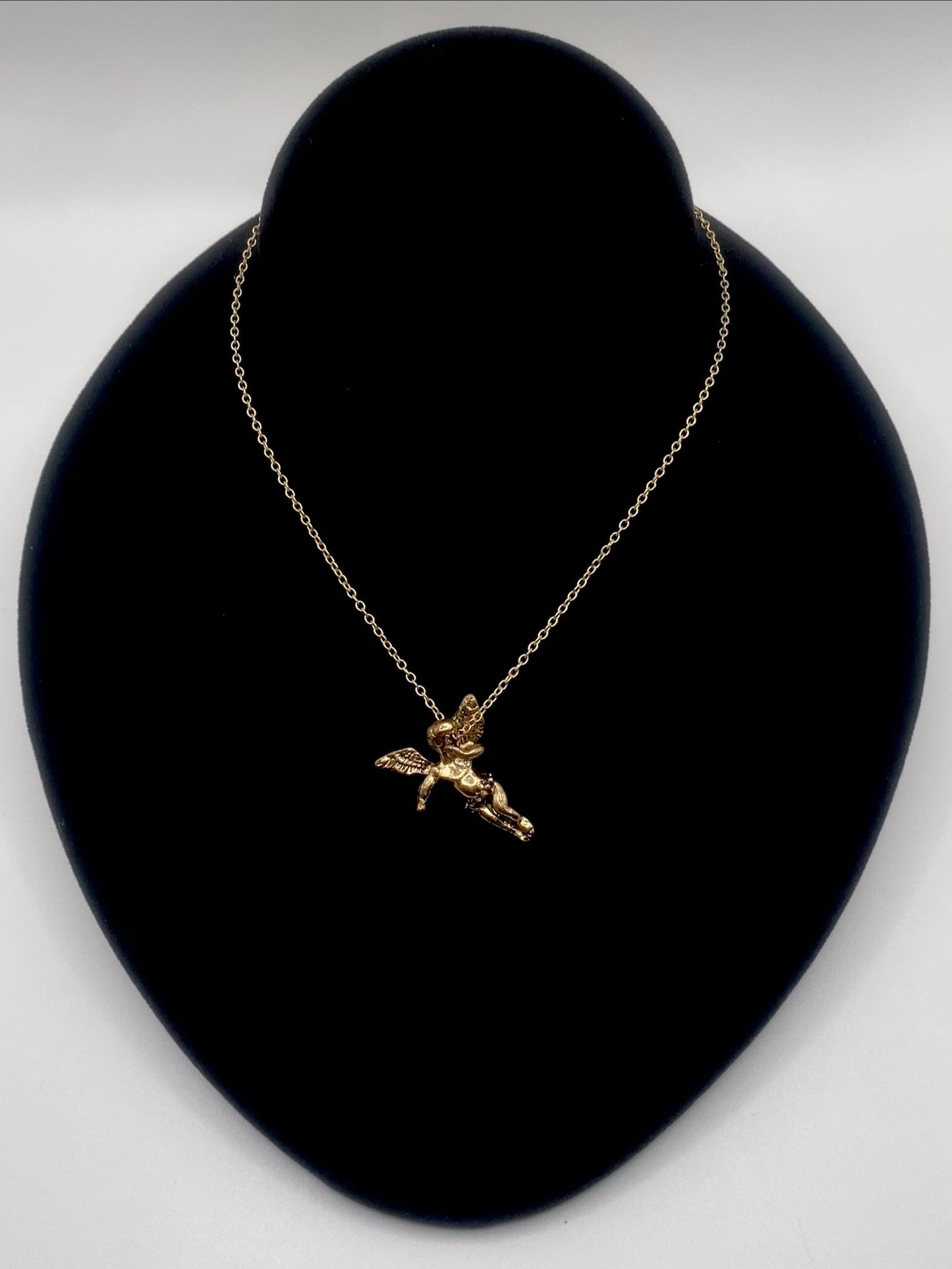 Gold Cherub Necklace - Sun