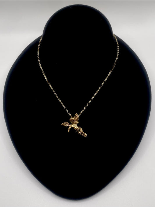 Gold Cherub Necklace - Sun