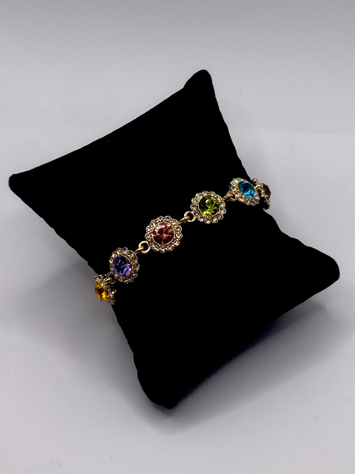 Multicolored Gemstone Charm Bracelet - Sun